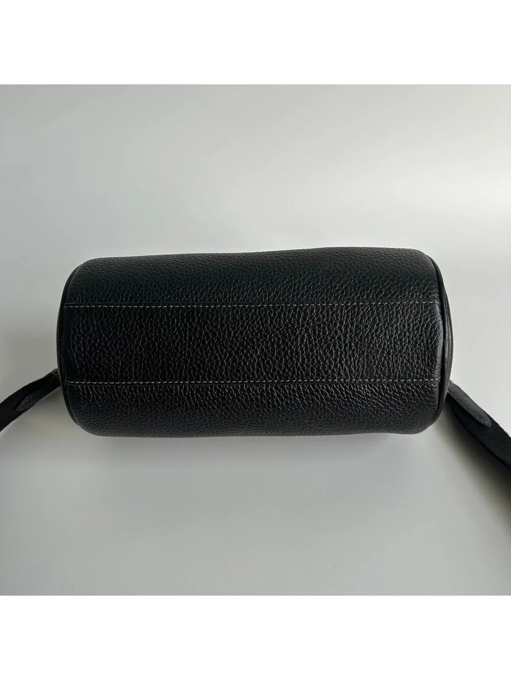 Coach Lacey Crossbody Black Refined Pebble Leather Barrel Satchel Bag CJ571